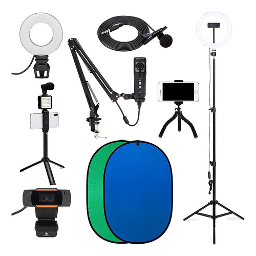 Kit De Vlogging Profesional: Anillo De Luces Led Portátiles