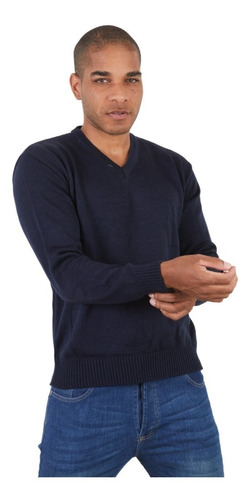 Sweater Hombre Clasico Liviano Cuello V Hilo Media Estacion