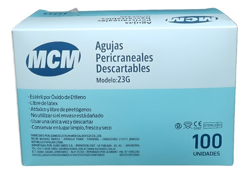 Equipo Pericraneal Aguja Butterfly Mariposa 23g X 50 Un.