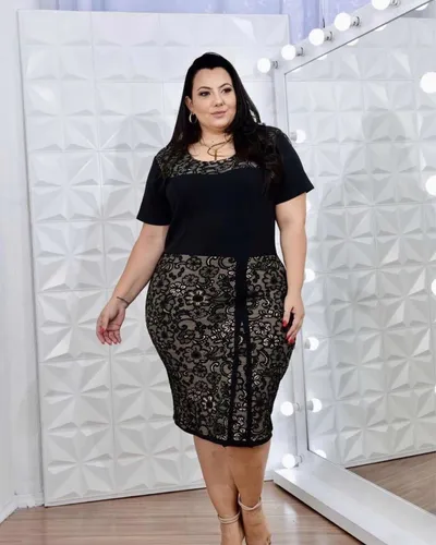 Vestidos moda sales evangélica plus size