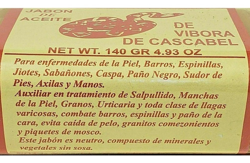 Jabon De Vibora De Cascabel
