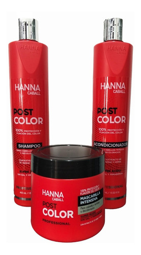 Kit 400ml Hanna Caball Post Color Cabellos Teñidos