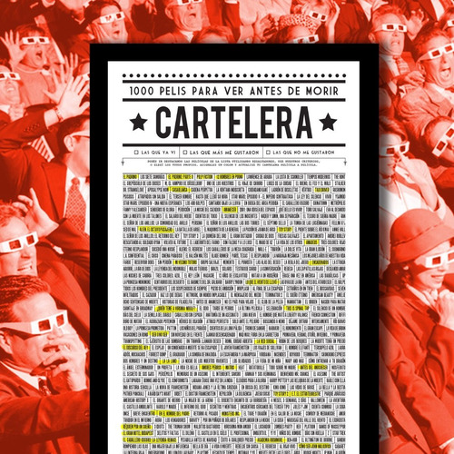 Imagen 2 de 9 de Cartelera, Poster Con 1000 Pelis Para Ver Antes De Morir!
