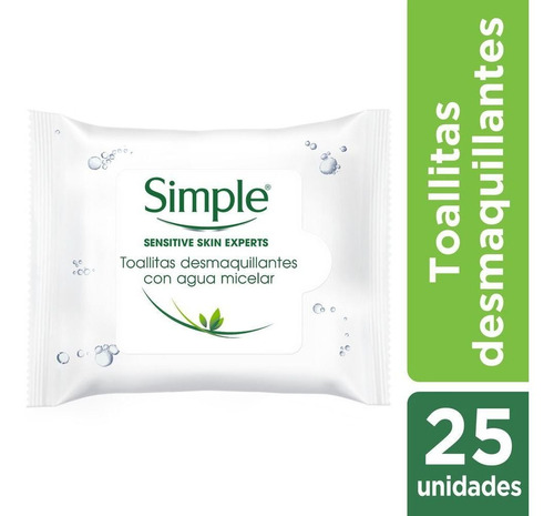 Toallitas Desmaquillante Simple Facial Micelar X 25 Unidades