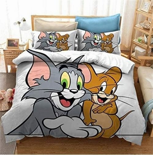 Juego De 1 Funda De Edredón Tom And Jerry Para Cama Doble