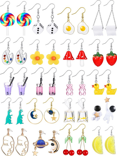 20 Pares De Aretes Divertidos Y Peculiares Para Mujeres Y N.