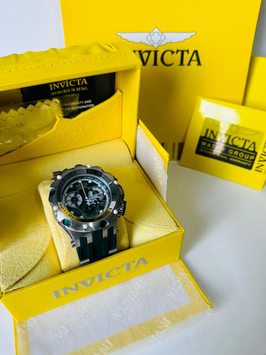 Reloj Invicta Venom Plateado/verde Fullset Para Hombre
