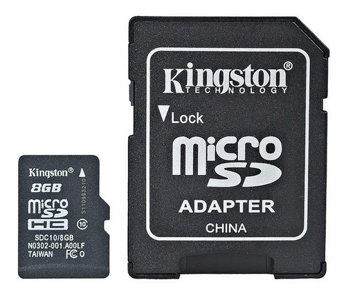 Memoria Micro Sd Kingston Clase 10 + Adaptador De 8gb
