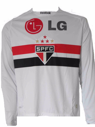 Camisa São Paulo Oficial Reebok Manga Longa Branca