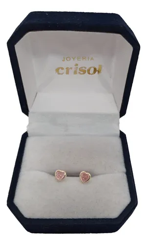 Caravanas Abridoras Oro 10k C/rosa Francia Corazon (t1*)