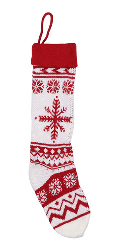 Calcetín Navideño Grande Tejido Para Caramelos, Precioso