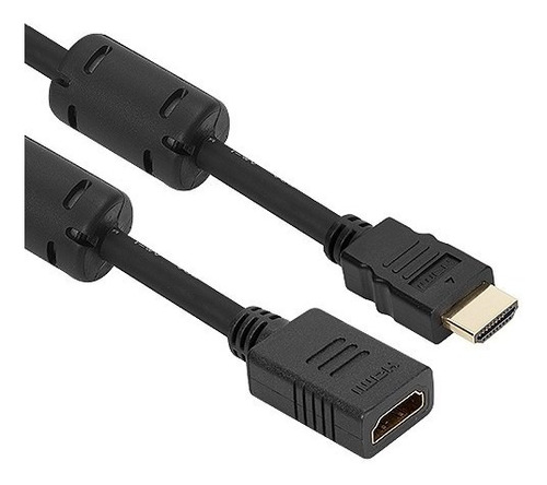 Cabo Extensão Hdmi Macho/fêmea 1,4 Dourado 1,80mt Ferrite