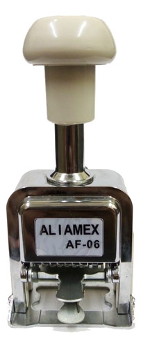 Foliadora Automatica 6 Digitos Tinta Negro Exterior Plateado