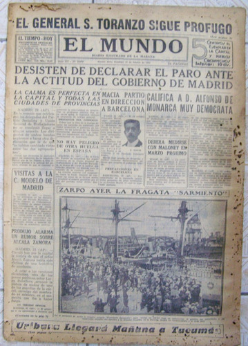 El Mundo Nº 1009 * 22 De Febrero De 1931 * Diario Ilustrado