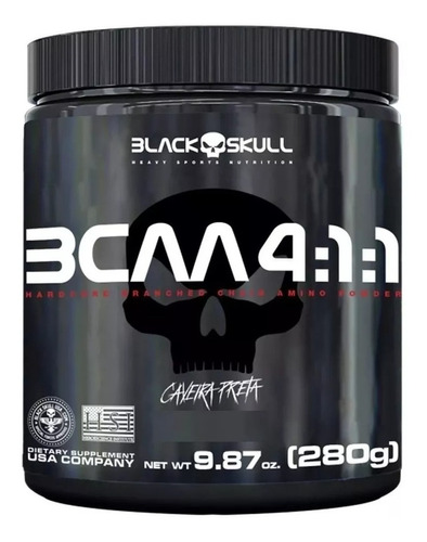 Bcaa Em Pó 4:1:1 280g - Black Skull - Caveira Preta