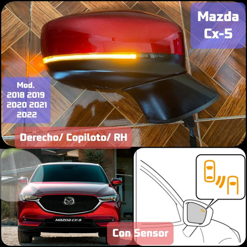 Retrovisor Lateral Mazda Cx5 2019 2020 2021 2022 Copiloto 