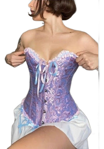 Corset Victoriano Lila Ayuda A Moldear El Cuerpo