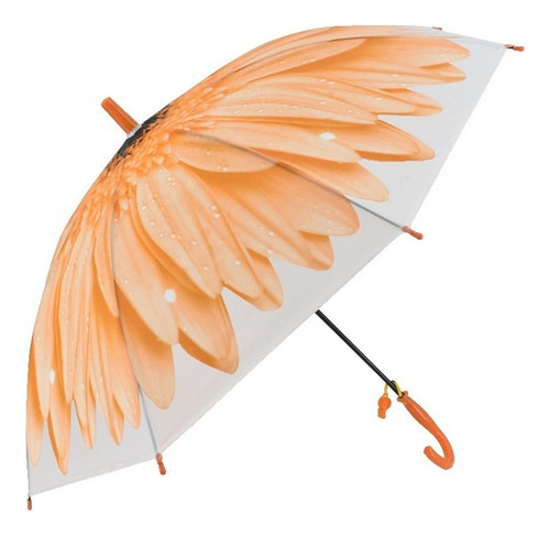 Sombrilla Paraguas Para Niños Hule Eva Para Lluvia Color Naranja