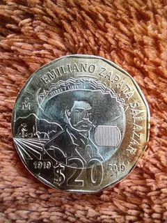 Moneda 20 Pesos Emiliano Zapata, Dodecagonal, 2019