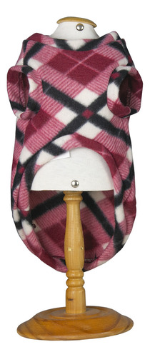 Agasalho De Inverno Soft Xadrez Vermelho Tamanho Gg Para Cachorro Até 11kg