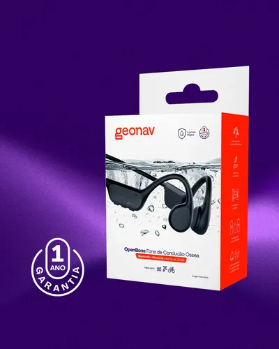 Fone De Condução Óssea Esportivo Microfone Ip68 Ipx8 Geonav