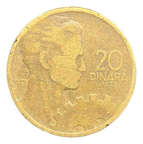Yugoslavia - 20 Dinara - Año 1955 - Km #34 - F N R Texto