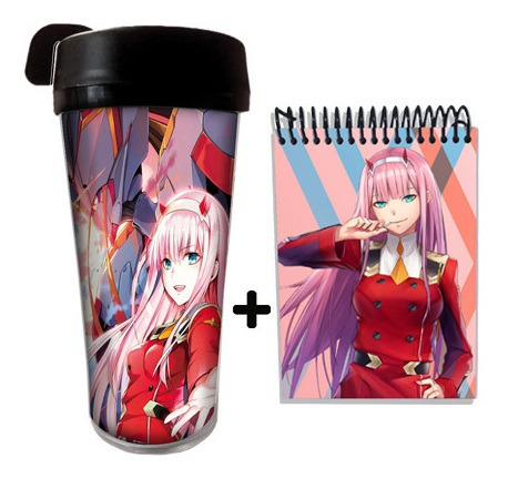 Kit Copo Térmico Anime Darling In The Franxx E Caderneta