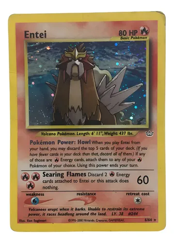 Carta Pokmon - Entei 6/64 Holo Neo Revelation Original Hp/d | Parcelamento  sem juros
