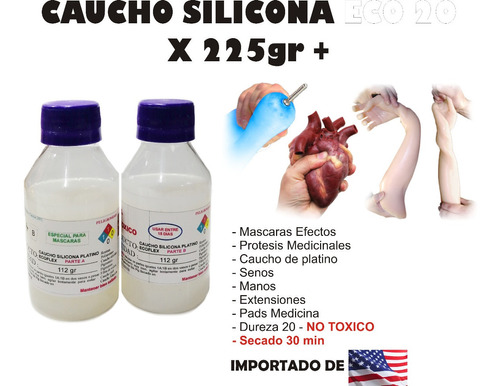 Caucho Silicona Liquido Mold Eco 20 X225g Mascaras Latex 