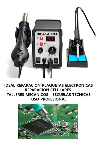 Imagen 2 de 10 de Estacion De Soldado Soldadora + Aire Caliente Profesional