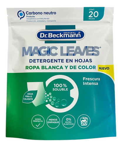 Detergente En Hojas 20u Magic Leaves Dr. Beckmann - Lireke