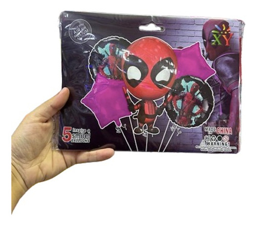 Set Globos Metalizados Deadpool X5 Unidades