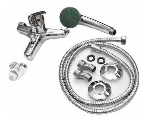 Llave Tina Ducha Monomando Cromada Kit Completo