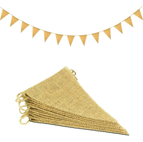 Imagen 8 de 9 de Banderines Decorativos Guirnaldas De Arpillera Yute