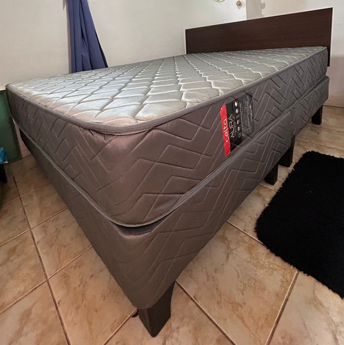 Cama Europea Cadiz 2 Plazas Bd Color Gris