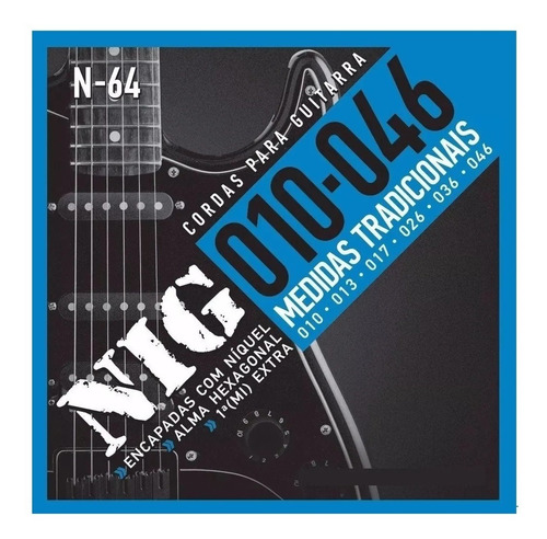 Encordoamento Nig Cordas Guitarra 010 046 N64 N-64