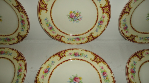 Plato Llano Ingles Antiguo Divino Diseño Floral 25cm Vealo (Usado)