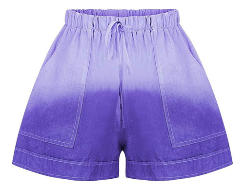 Pantalon Corto Cintura Elastica Para Mujer Color Verano 3xl