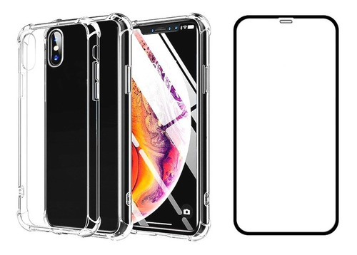 Carcasa Reforzada Para iPhone XS Max + Lamina Mica Completa