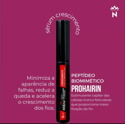 5 Séruns Crescim. Cílios E Sobrancelha Niraj Prohairin 8ml