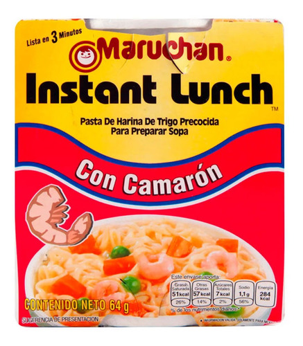 Fideos Instantáneos Maruchan Camarón Pote 64 G