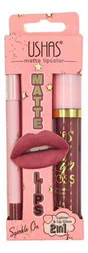 Kit Labial Liquido + Lápiz Labial Ushas 100% Original