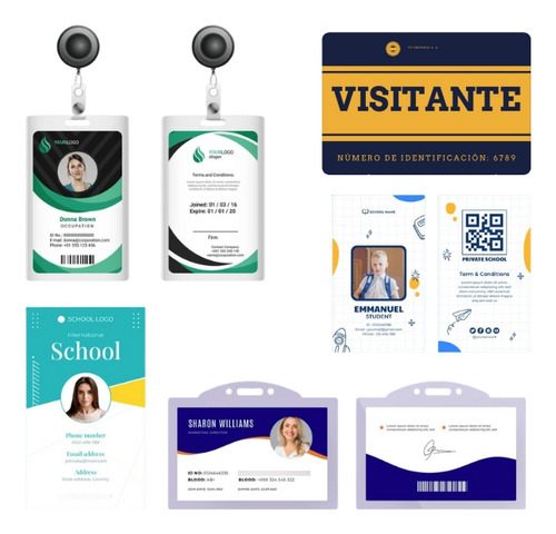 Gafetes Credenciales Personalizadas En Pvc 24 Unidades Blanco