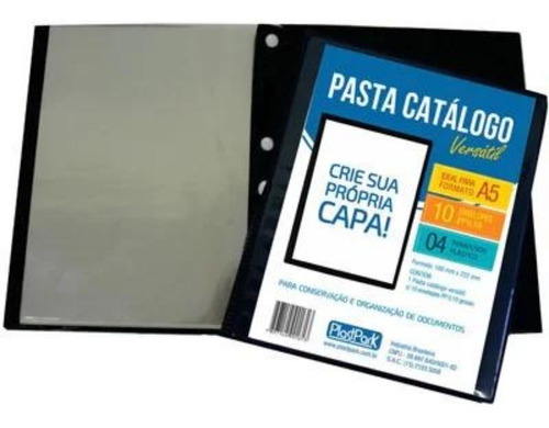 Pasta Catálogo C/ 10 Envelopes  A5 Azul  Plastpark
