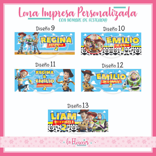 Lona Banner Para Fiesta Personalizada Buzz, Woody Y Jessie