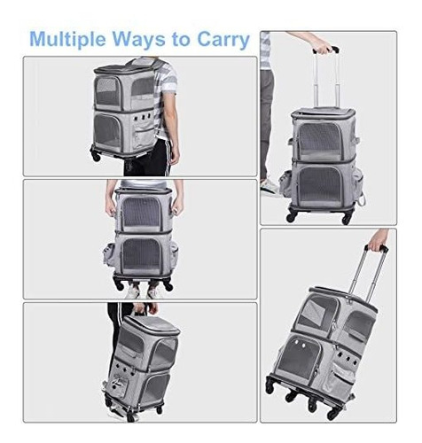 Imagen 4 de 7 de Mochila Con Ruedas Transportadora De Doble Compartimento
