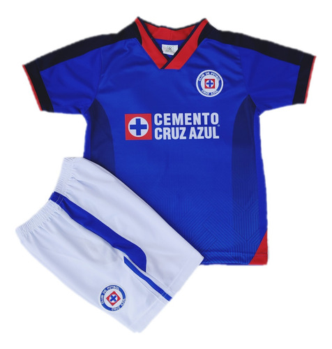 Conjunto Infantil Parecido A Cruz Azul, Playera Y Short