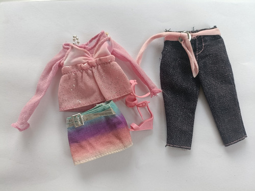 Barbie Outfit Cinco Falda-blusa-pantalon Y Zapatos (Usado)