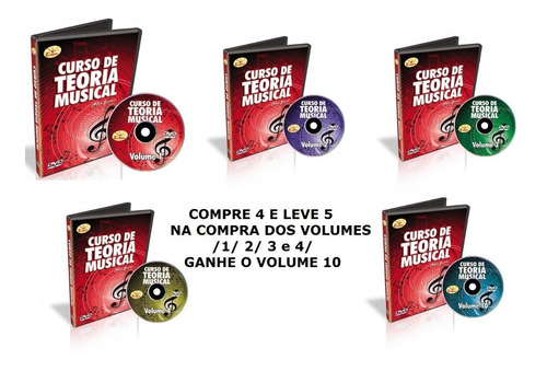 Curso Aula Teoria Musical Volume 1 2 3 4 Dvd Vol 10 Brinde