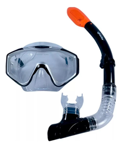 Máscara Y Snorkel De Buceo Lente Transparente Óptima Visión 